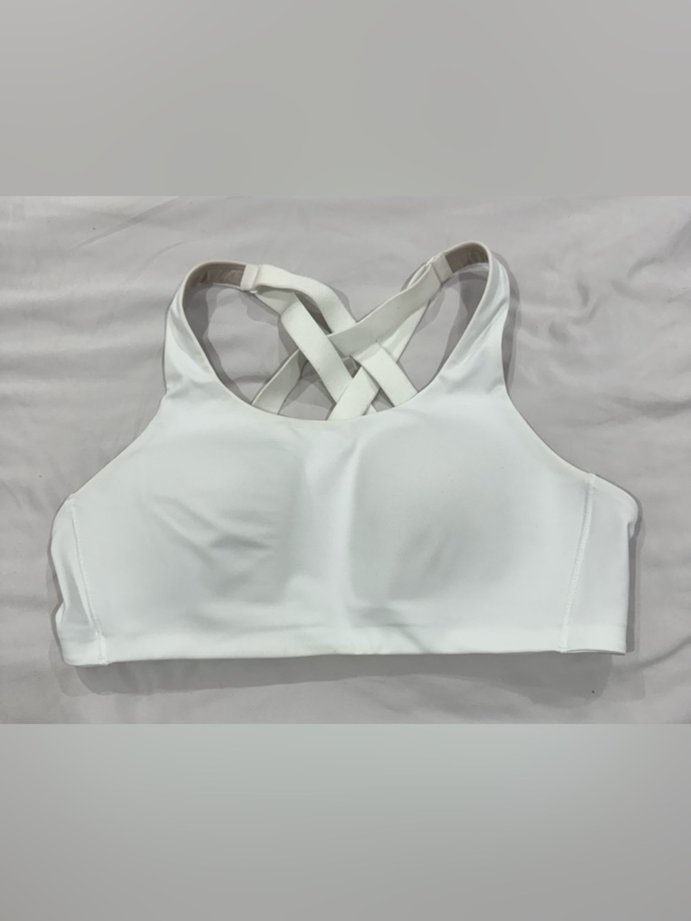 Lululemon white crisscross racer back high impact sports bra